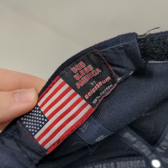 Colosseum Men's Strapback Hat Blue Embroidered NYPD Logo Patriotic - Picture 7 of 7